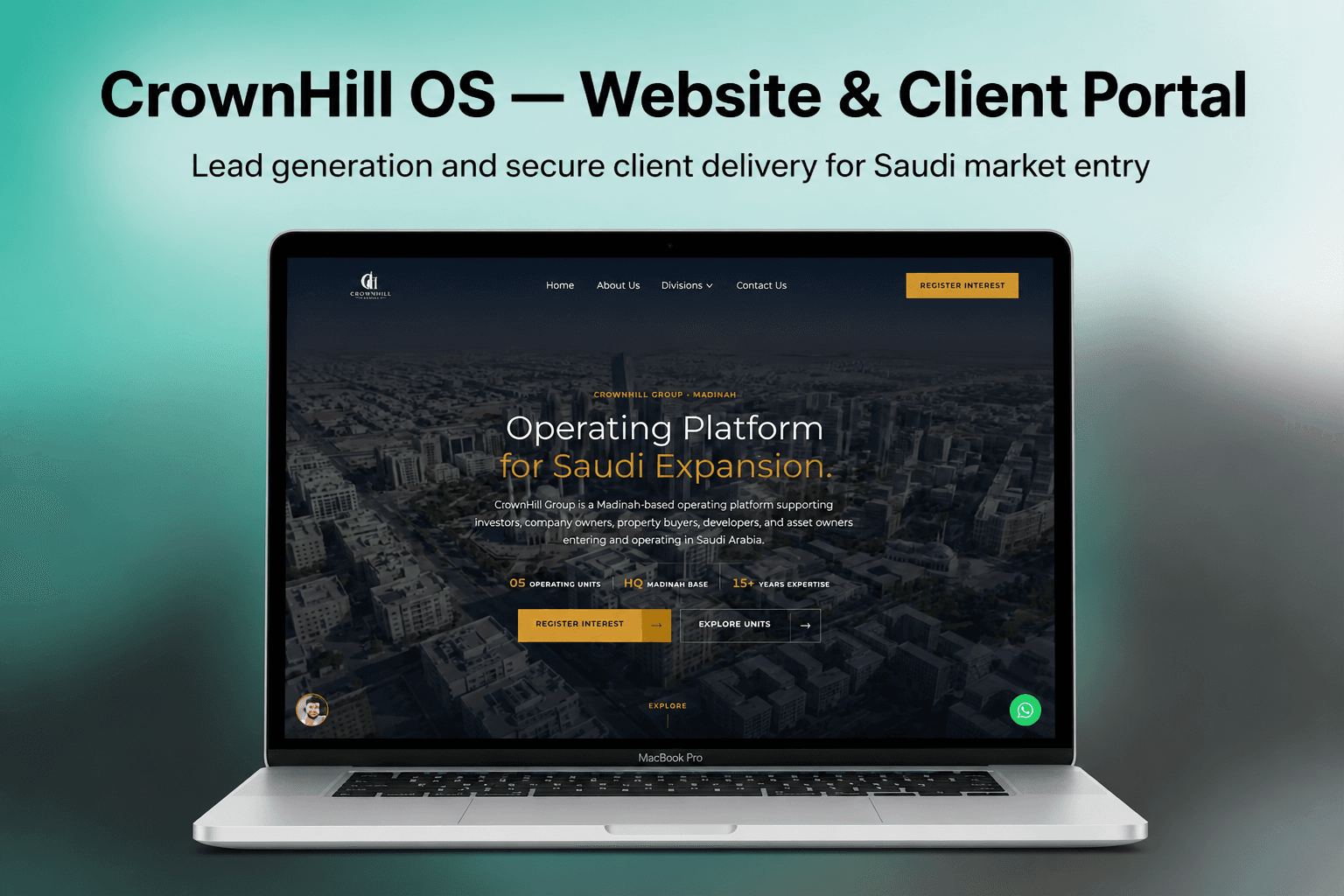 CrownHill OS - Website & Client Portal for Saudi Market Entry (Next.js + Airtable + Stripe)